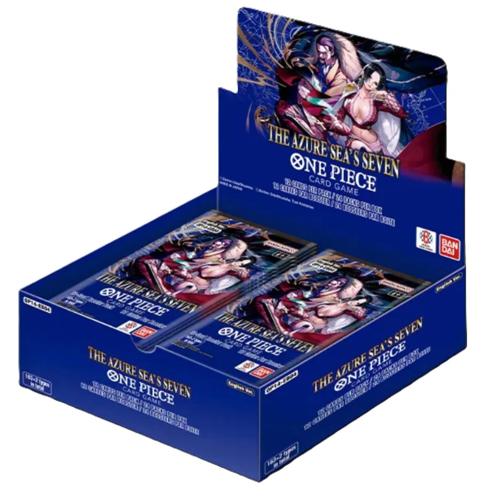 One Piece OP-14 EB-04 The Azure Sea's Seven, Booster Display, 24 Packs of 12 Cards, English